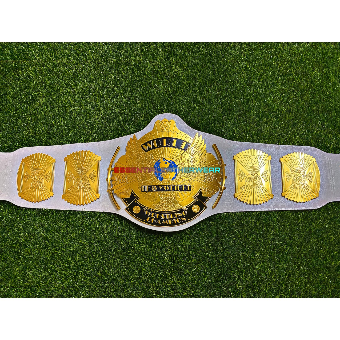 New Winged Eagle Replica 24K Gold Plated White World Heavyweight Wrestling Championship Title Universal Belt In 2,4 & 6mm, Gift For Him, Her