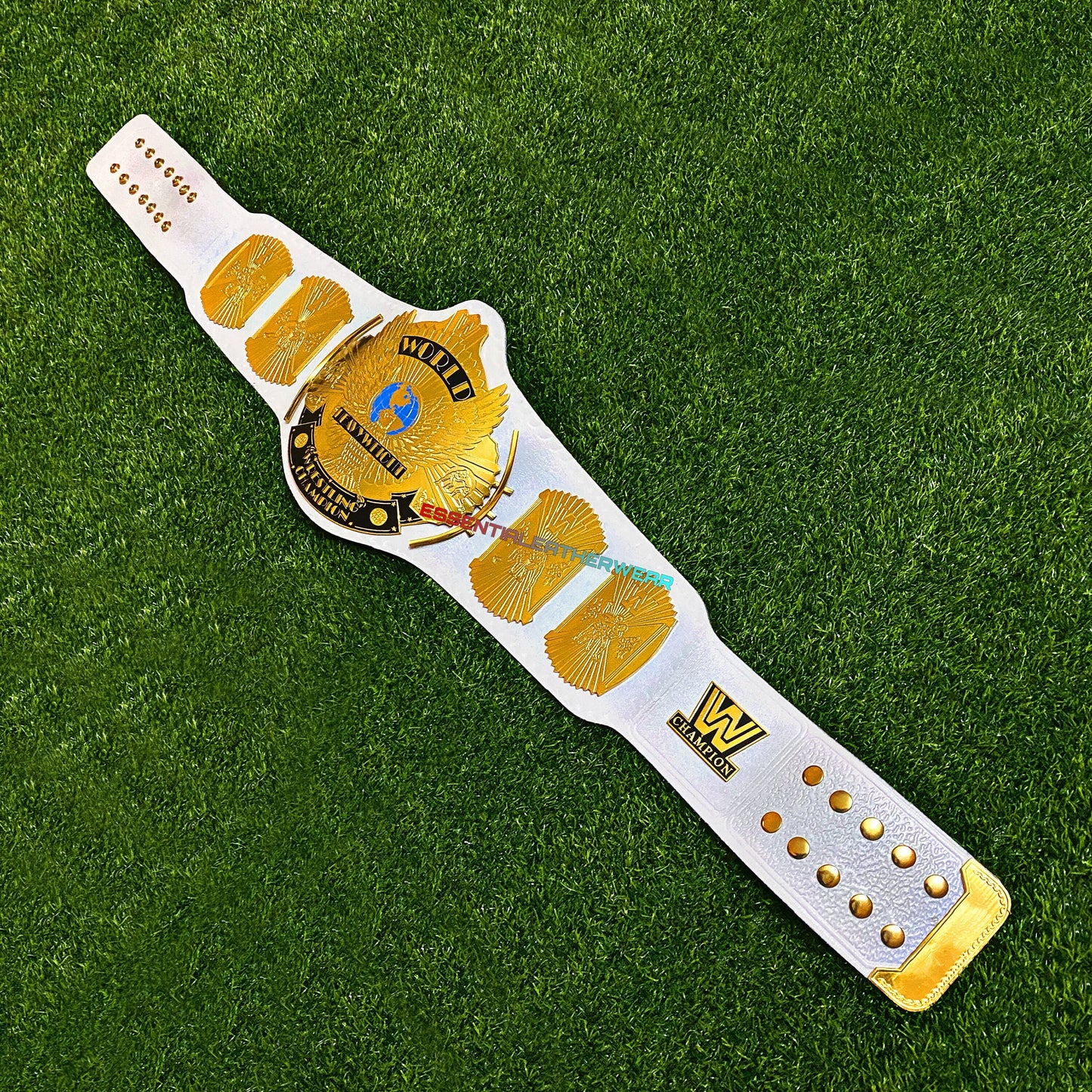 New Winged Eagle Replica 24K Gold Plated White World Heavyweight Wrestling Championship Title Universal Belt In 2,4 & 6mm, Gift For Him, Her