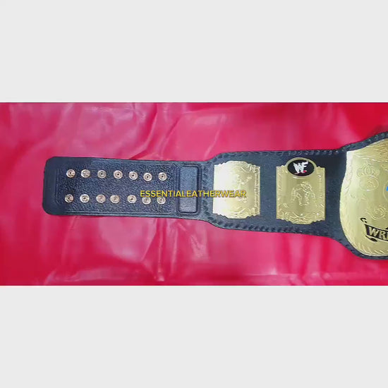 WWF World Tag Team Heavyweight Wrestling Championship 24K Gold Plated Black Cowhide Leather Adult Replica Title Belt 2,4 & 6mm, Gift For Him