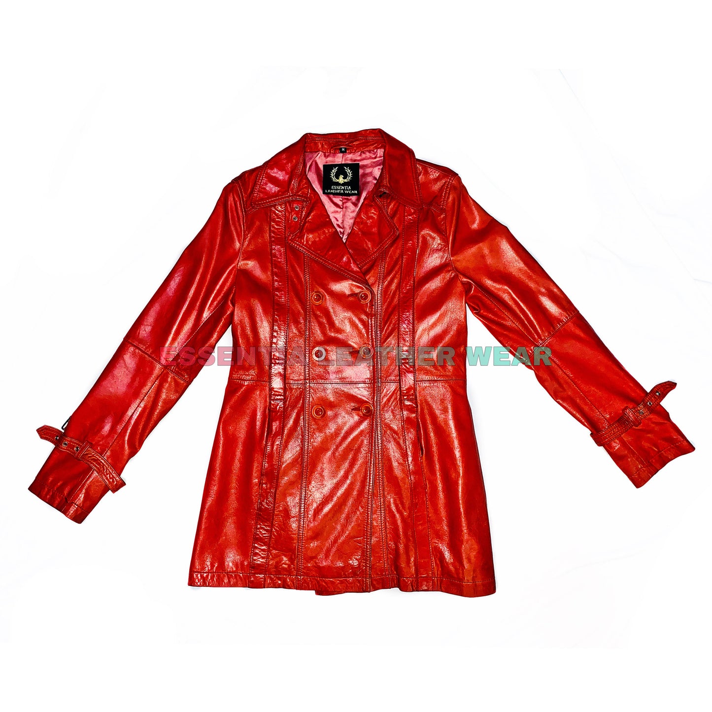 Women's Genuine Leather Red Two Button Coat, Women's Leather Blazer, Casual Leather Blazer/Coat, Gift For her, Valentine's Gift