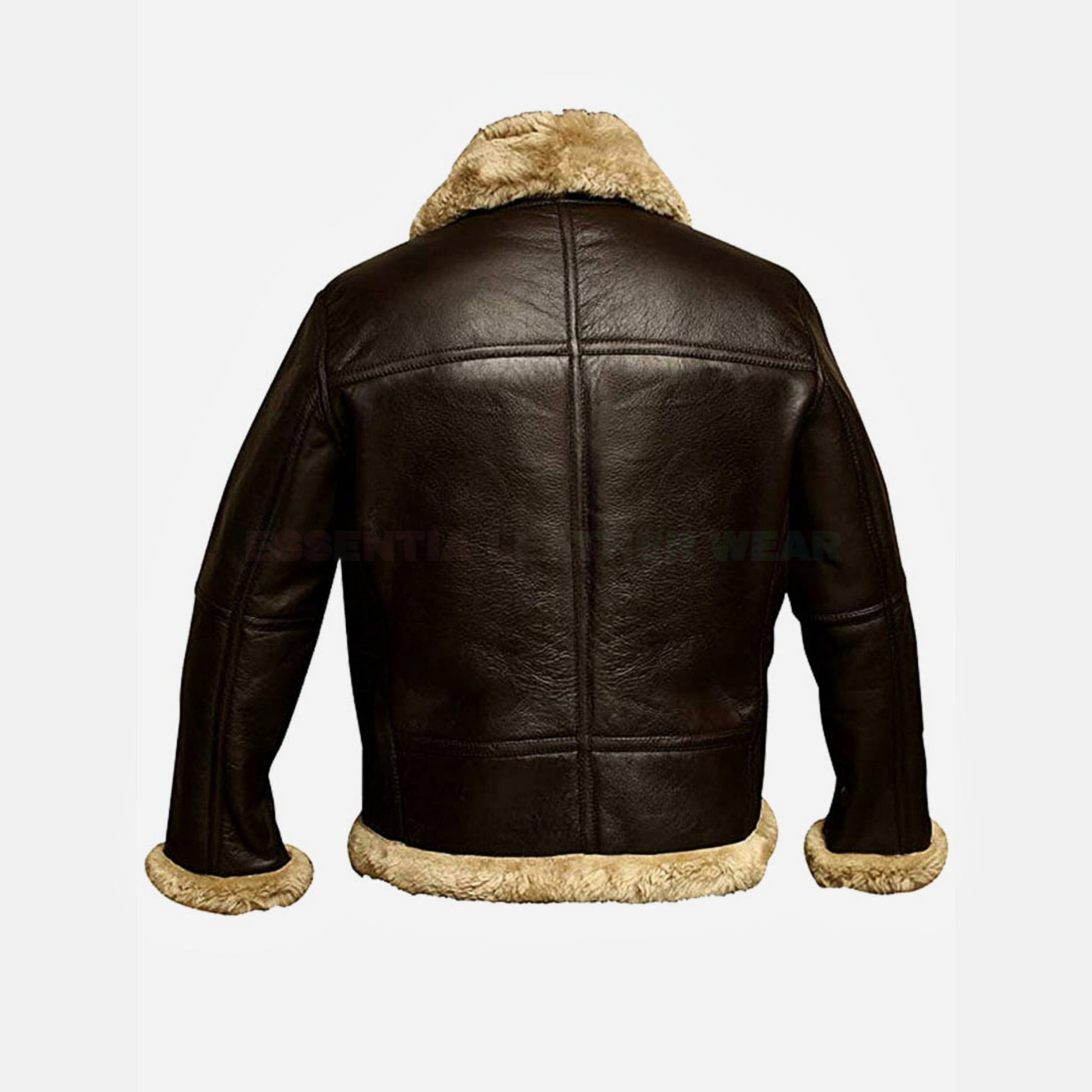 Brown B3 RAF Aviator Bomber Jacket, Men's 100% Shearling Sheepskin Aviator Flight Soft Fur Bomber Cockpit Custom Pilot Jacket Handmade, Gift