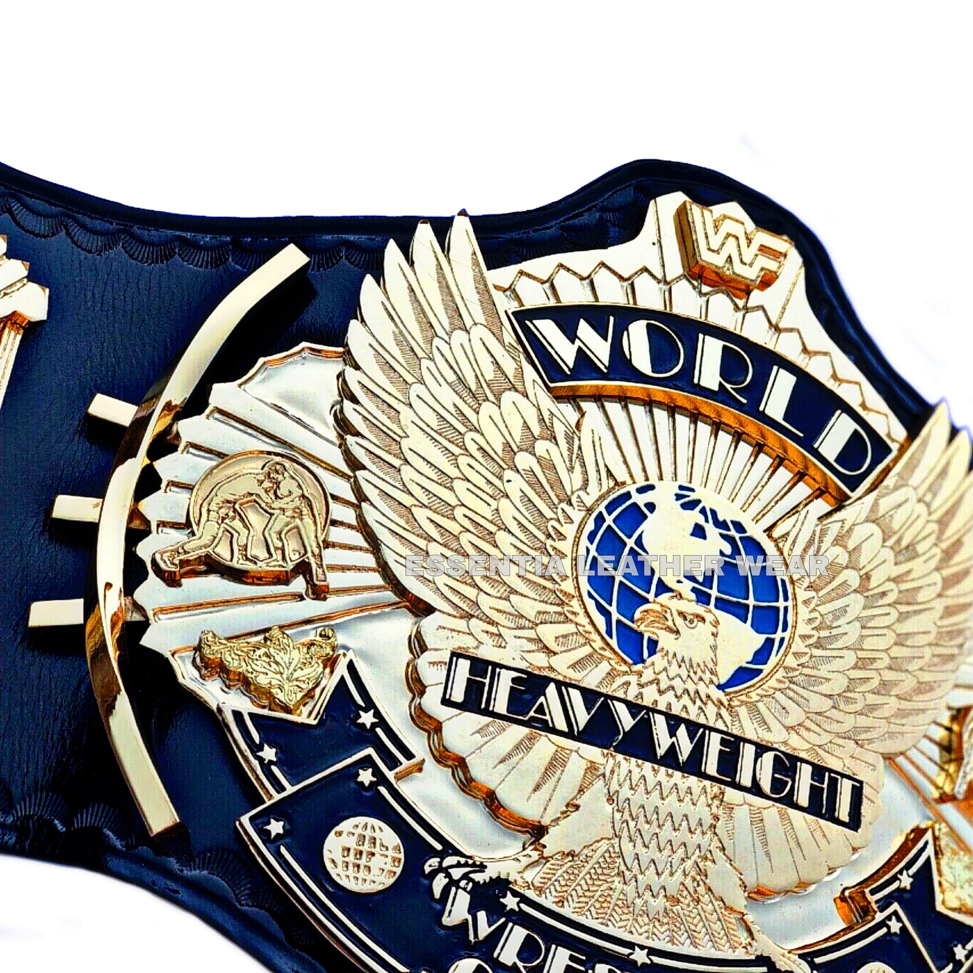 New Winged Eagle WWF Staked 2 Layer Replica 24K Gold Plated World Heavyweight Wrestling Title Adult Size Belt In 2mm, 4mm, 6mm, Gift For Him