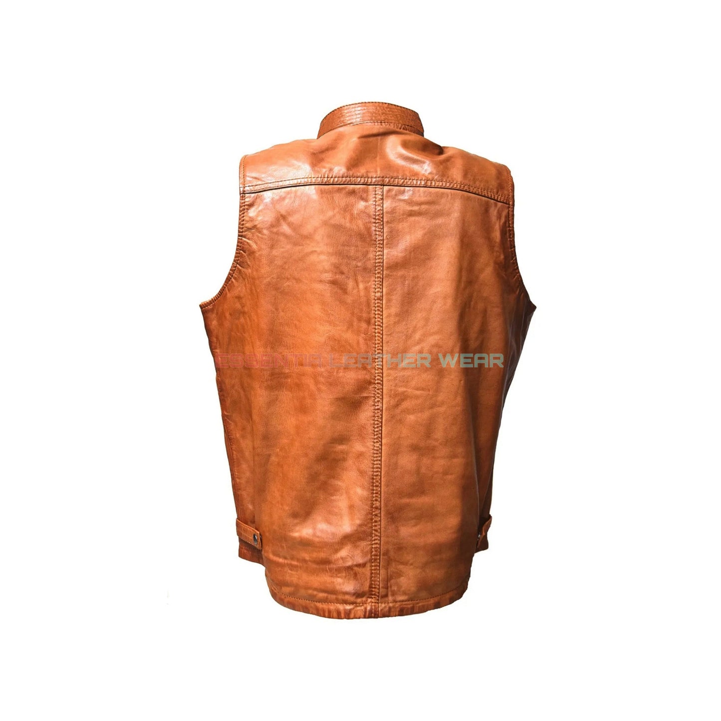 Men's Brown Biker Leather Vest | Cafe Racers Handmade Cowhide Brown Leather Vest | Motorcycle Genuine Leather Vest | Racing Jacket For Men's