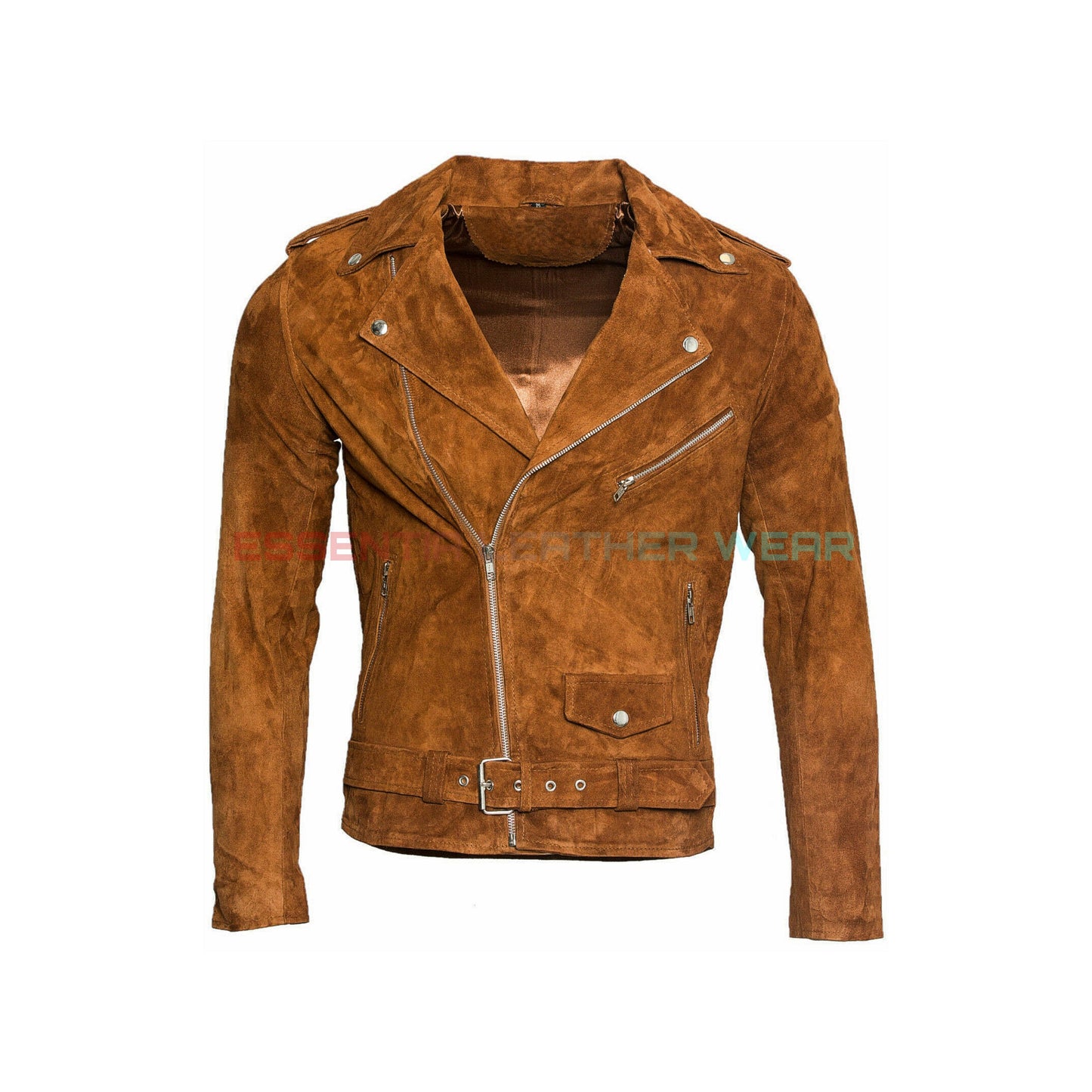 Men's Suede Biker Leather Jacket, High Quality Sweet Tan Leather Biker Jacket, Brown Distressed Slim Fit Motorcycle Jacket, Gift For Him