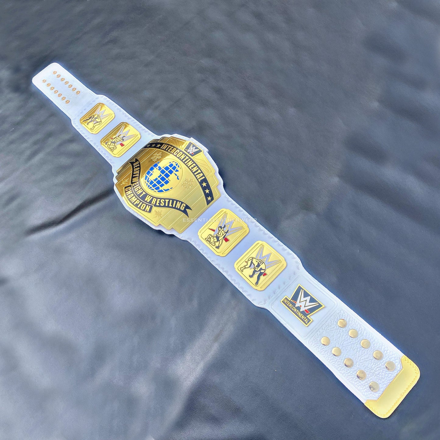 NEW WWE Intercontinental White Replica 24K Gold Plated Heavyweight Wrestling Championship Title Universal Belt In 2mm, 4mm, Gift For Him