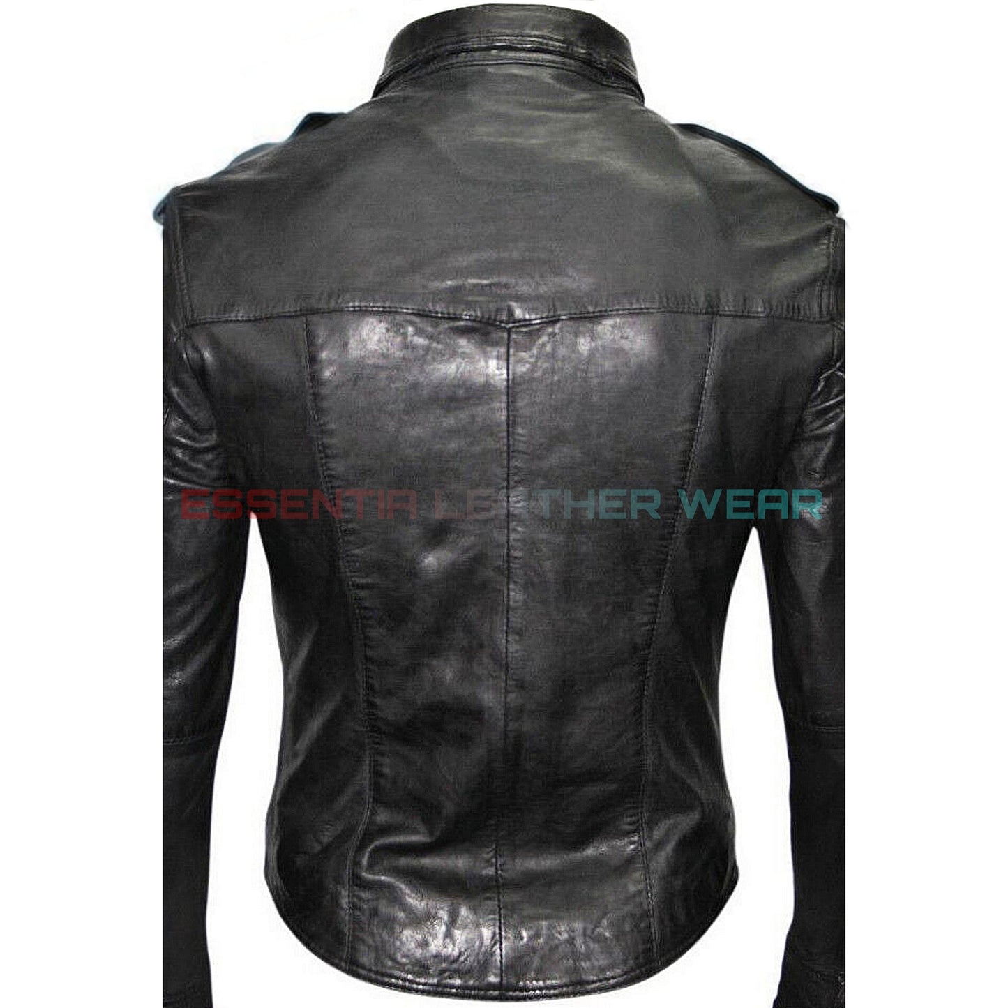 Men's Black Real Soft Lambskin Leather Handmade Fashion Shirt, Real Leather Classic Men Sheepskin Full Sleeves Party Club Wear Trucker Shirt