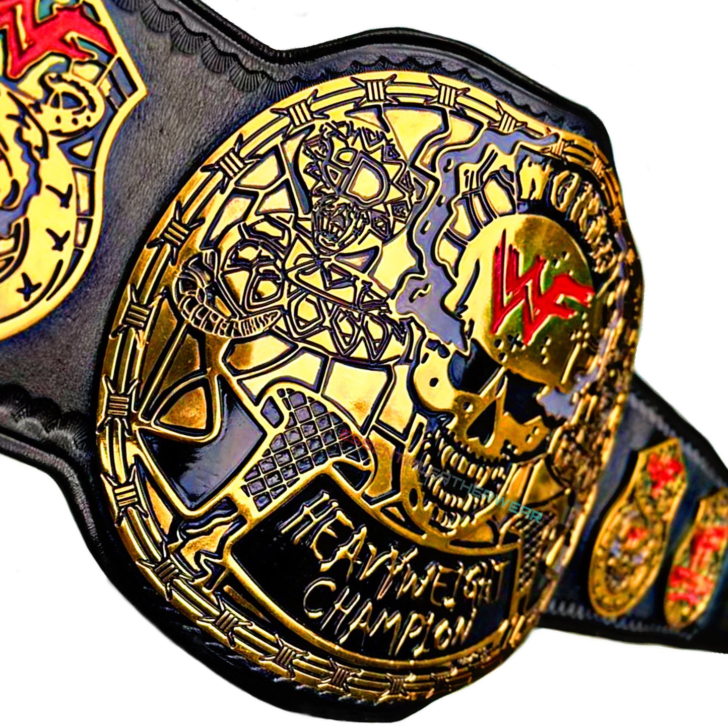 New Smoking Skull CNC 24K Gold Plated World Heavyweight Wrestling Championship Title Replica Belt With Crocodile Backing 4,6mm, Gift For Him