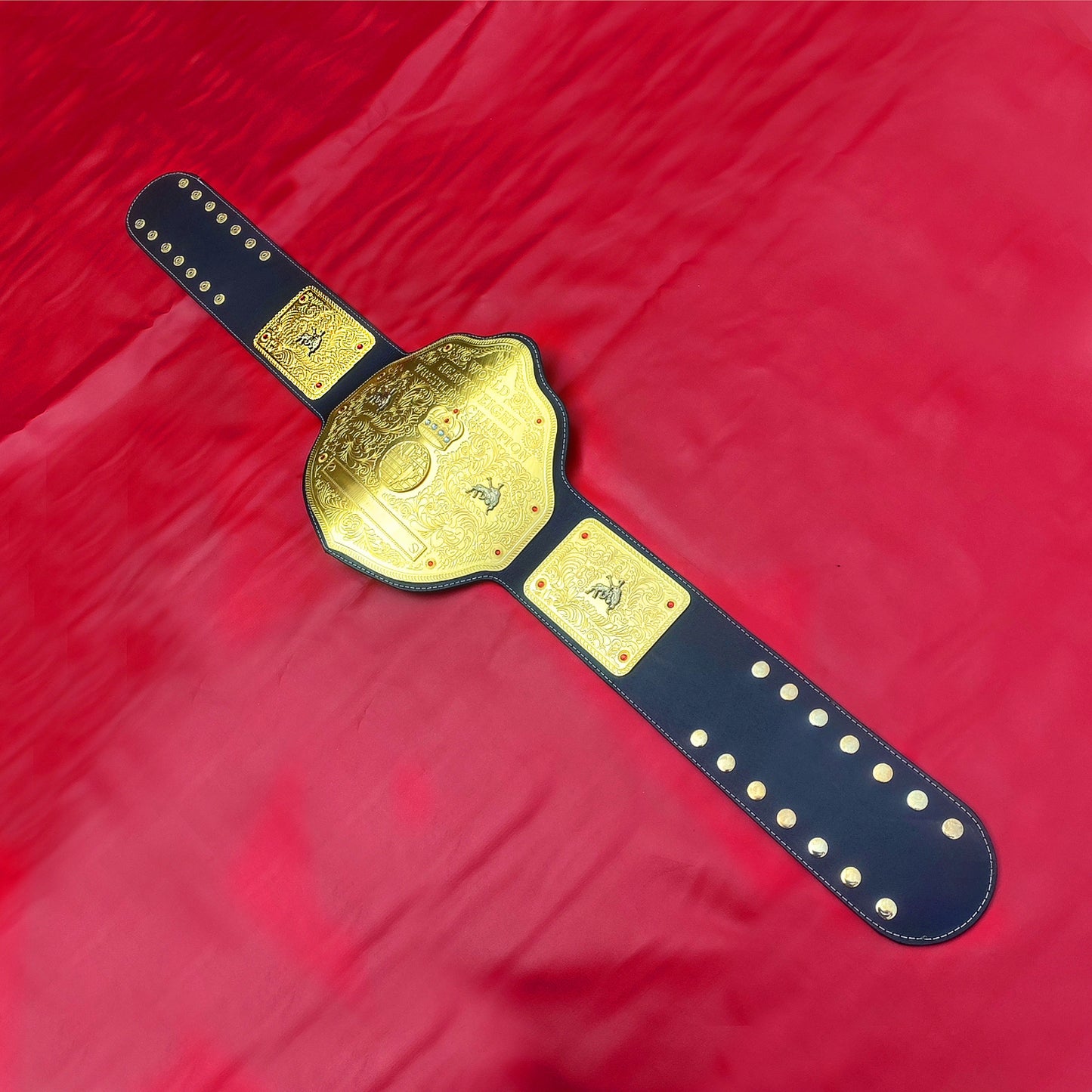 New Big Gold Dual Plated Replica 24K Gold Plated World Heavyweight Championship Title Belt Adult In 2mm, 4mm, 6mm, (Personalized Name Plate)