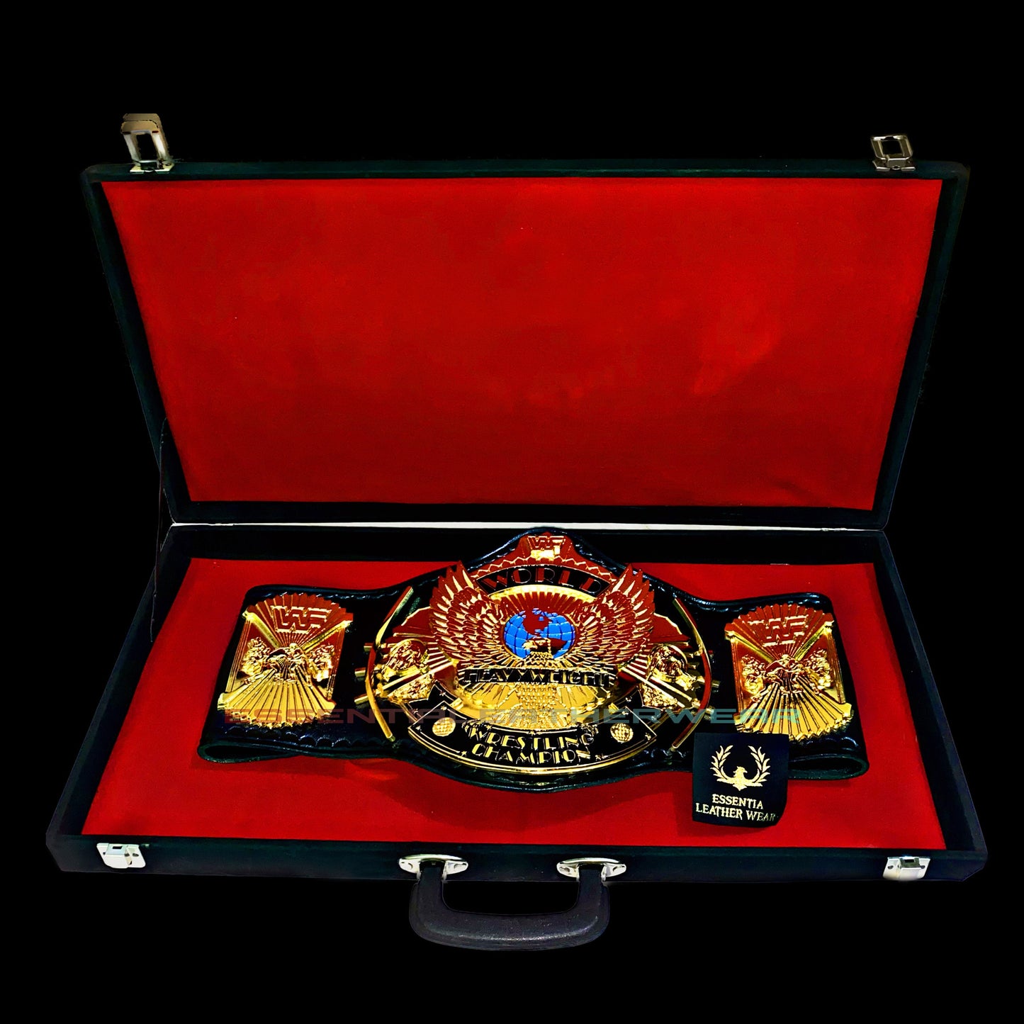 New Winged Eagle WWF Staked 2 Layer Replica 24K World Heavyweight Wrestling Title Adult Size 2 Belts In 2mm, 4mm, 6mm With Box, Special Deal