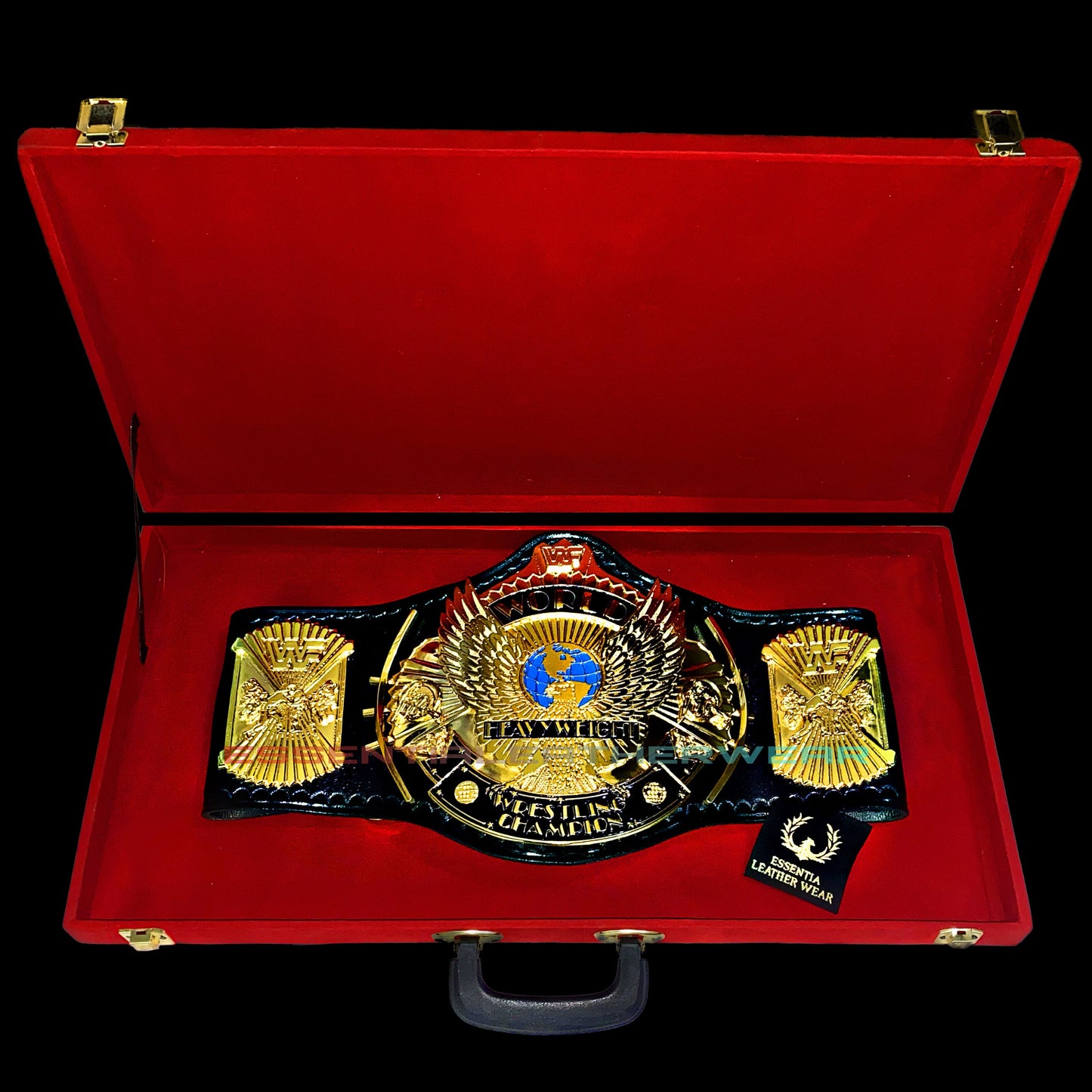 New Winged Eagle WWF Staked 2 Layer Replica 24K World Heavyweight Wrestling Title Adult Size 2 Belts In 2mm, 4mm, 6mm With Box, Special Deal