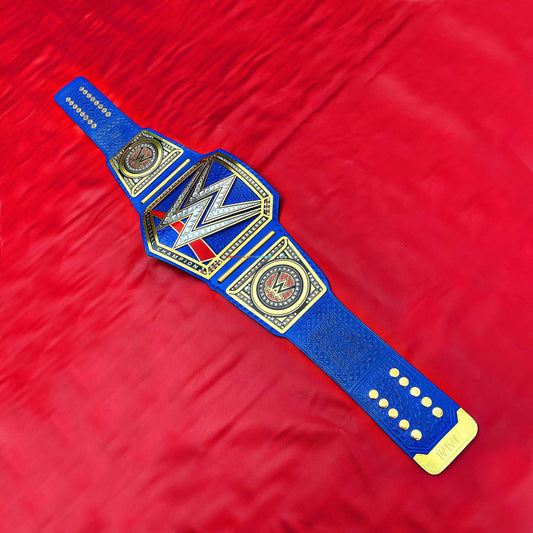 World Universal Heavyweight Wrestling Championship W 24K Gold Plated Blue Cowhide Leather Adult Size Replica Title Belt 2,4 & 6 mm, Gift
