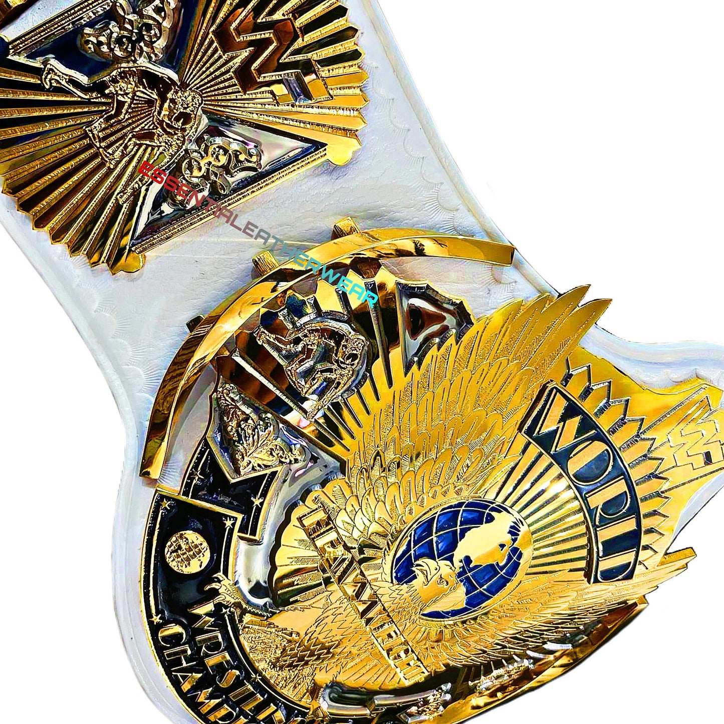 Winged Eagle WWF CNC Dual Plated Replica 24K Gold Plated World Heavyweight Wrestling White Title Adult Size Belt In 4mm, 6mm, Gift For Him