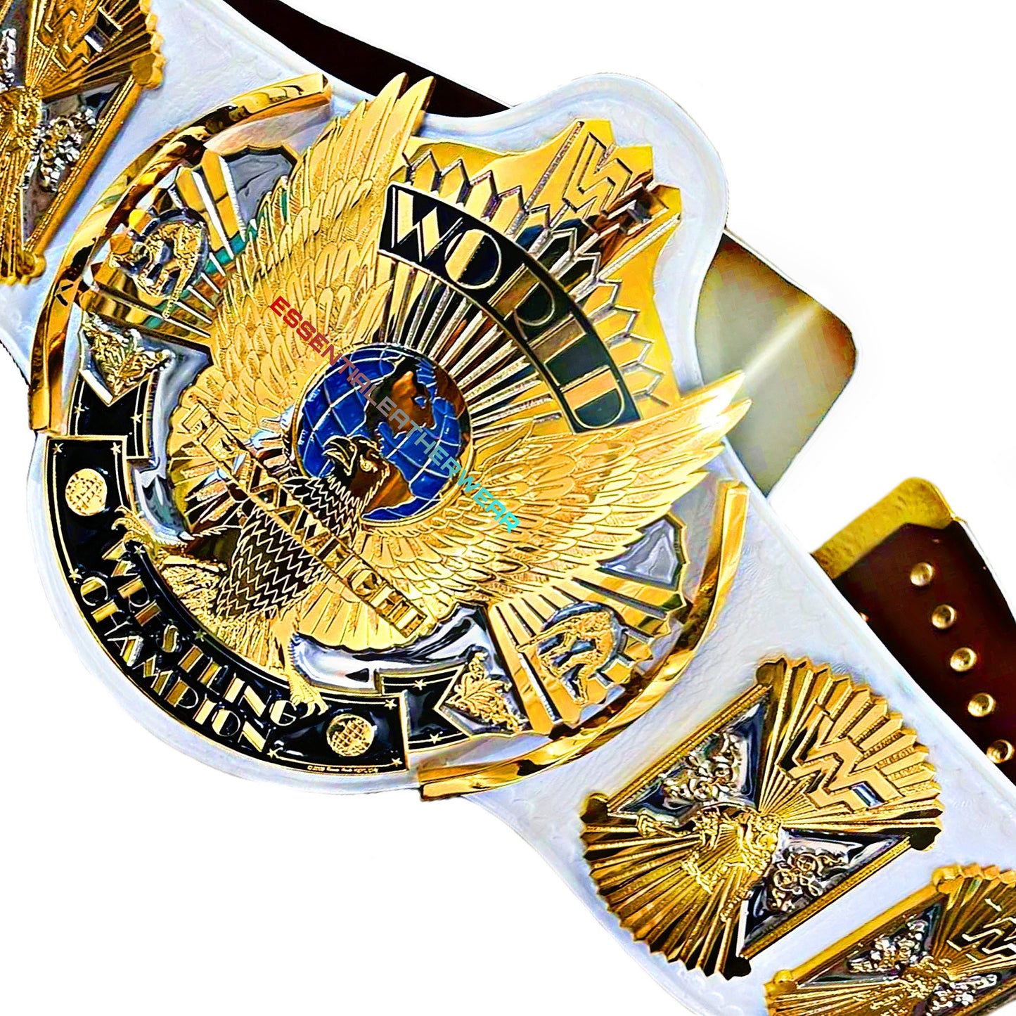 Winged Eagle WWF CNC Dual Plated Replica 24K Gold Plated World Heavyweight Wrestling White Title Adult Size Belt In 4mm, 6mm, Gift For Him