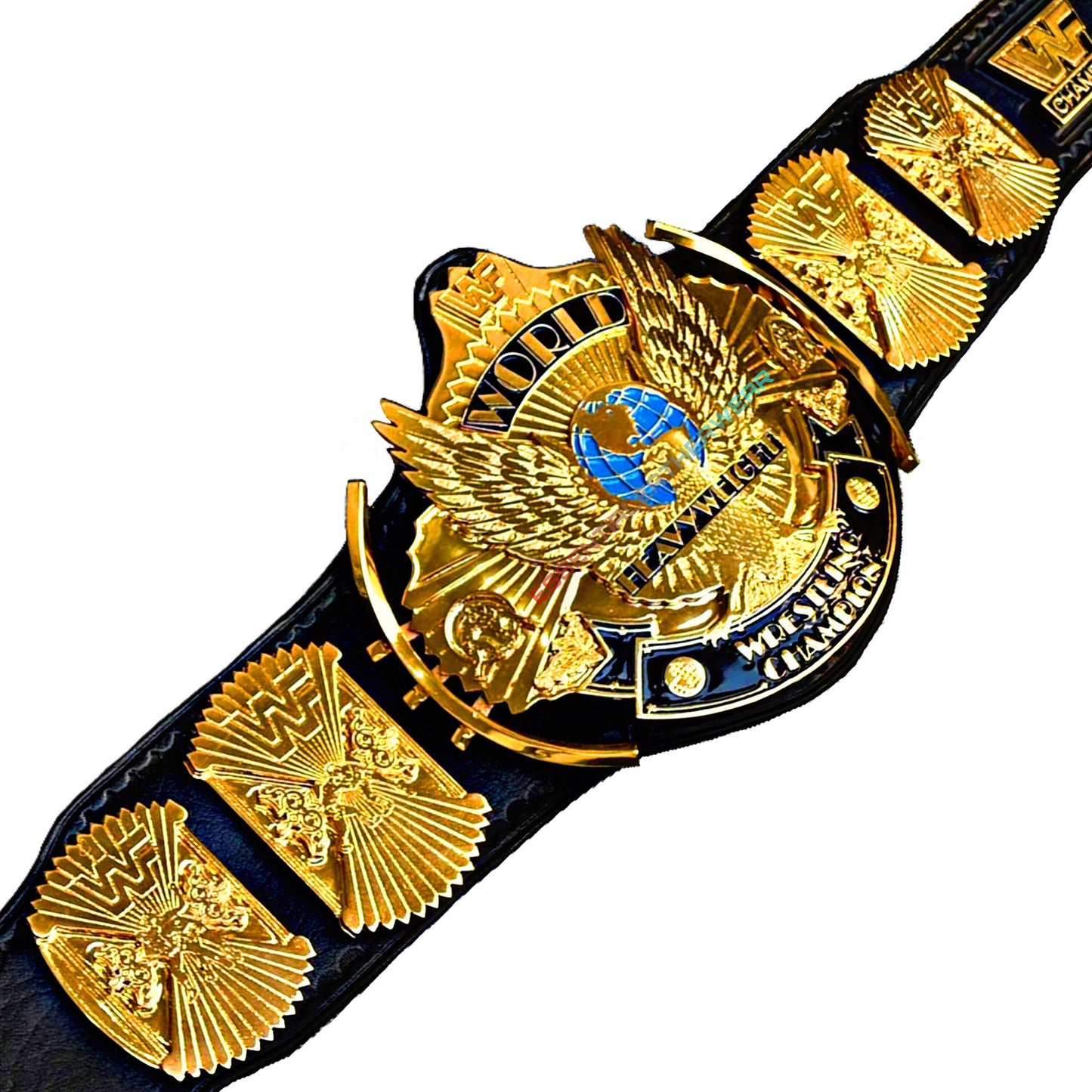 New Winged Eagle WWF CNC 3D Replica 24K Gold Plated Black World Heavyweight Wrestling Championship Title Adult Belt In 4mm,6mm, Gift For Him