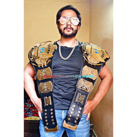 New Winged Eagle WWF CNC Dual Plated Replica 24K Gold Plated World Heavyweight Wrestling Title Adult Size 2 Belts In 4mm, 6mm, Special Deal