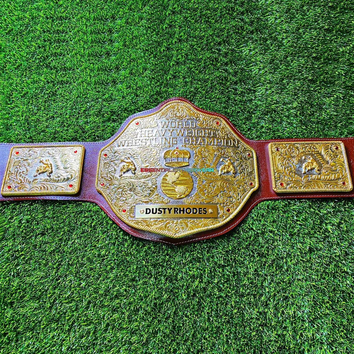 WCW Big Gold Crumrine Die-Casted World Wrestling Championship 24K Dual Plated Cowhide Adult Size Replica Title Belt In 4 & 6mm, Gift For Him