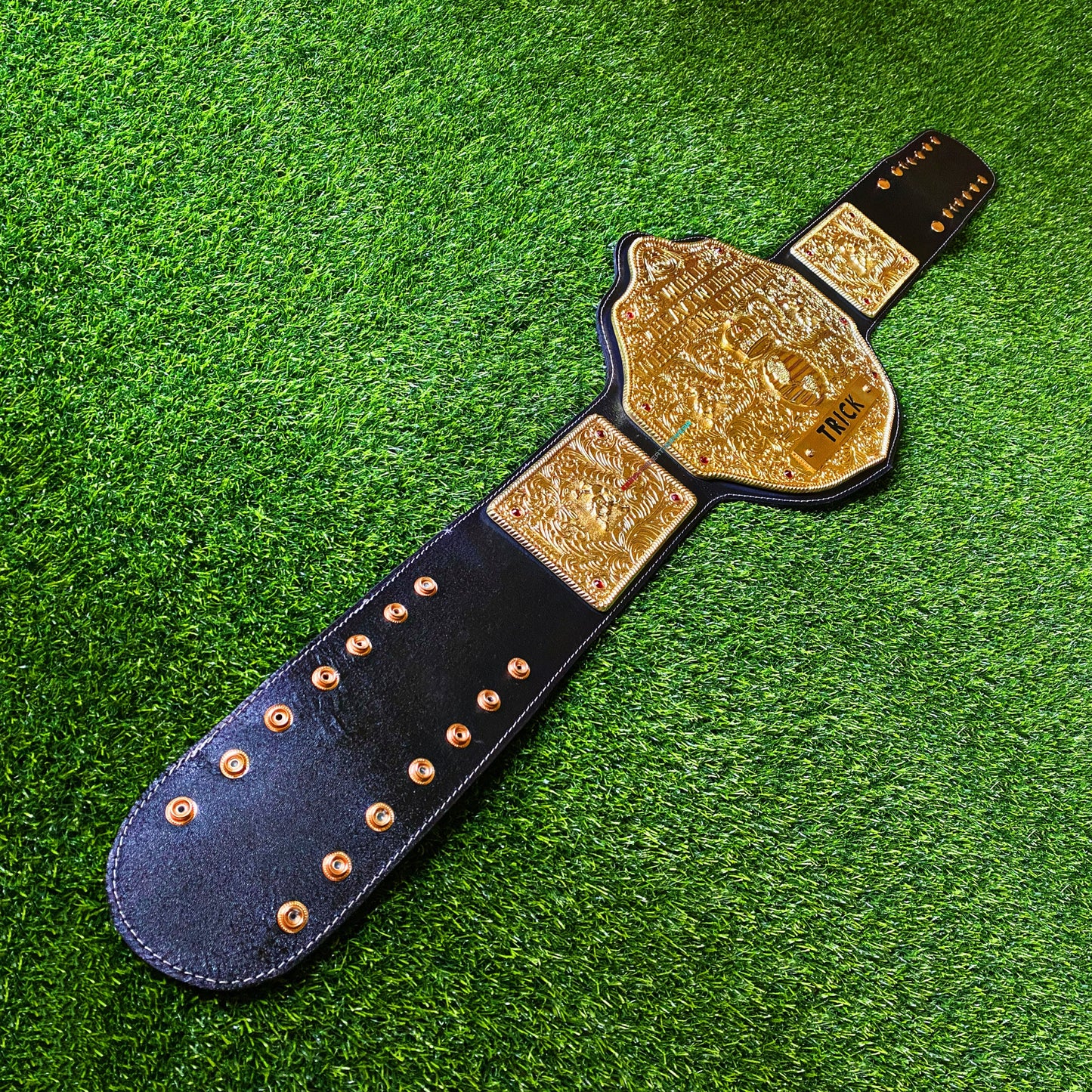 WCW Big Gold Crumrine Die-Casted World Wrestling Championship 24K Gold Plated Cowhide Adult Size Replica Title Belt In 4 & 6mm, Gift For Him