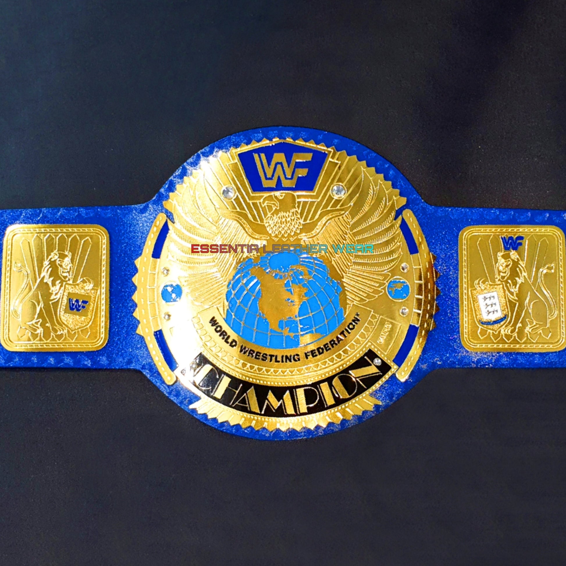 WWF Blue Big Eagle Replica 24K Gold Plated World Heavyweight Wrestling Championship Title Replica Belt In 2mm, 4mm & 6mm Gift For Him