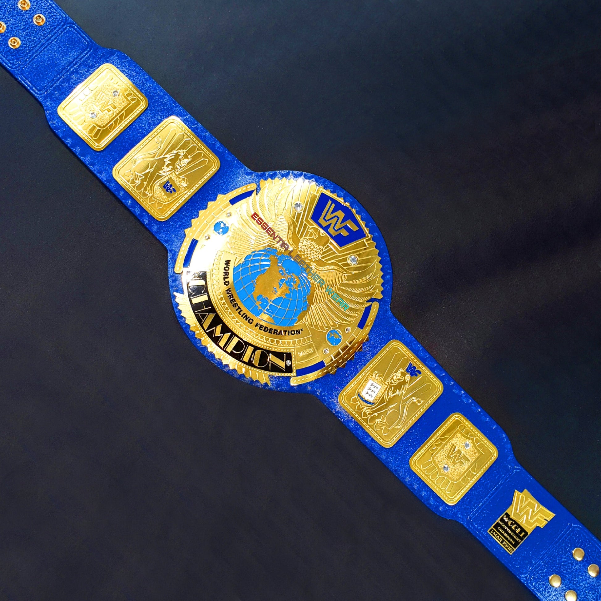 WWF Blue Big Eagle Replica 24K Gold Plated World Heavyweight Wrestling Championship Title Replica Belt In 2mm, 4mm & 6mm Gift For Him