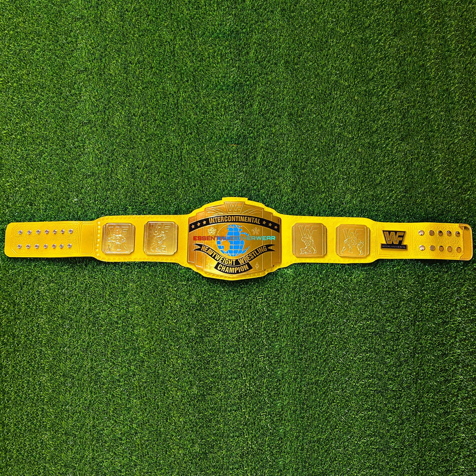 NEW Intercontinental WWF Yellow Replica Heavyweight Wrestling Championship 24K Gold Plated Title Universal Belt In 2mm, 4mm, Gift For Him