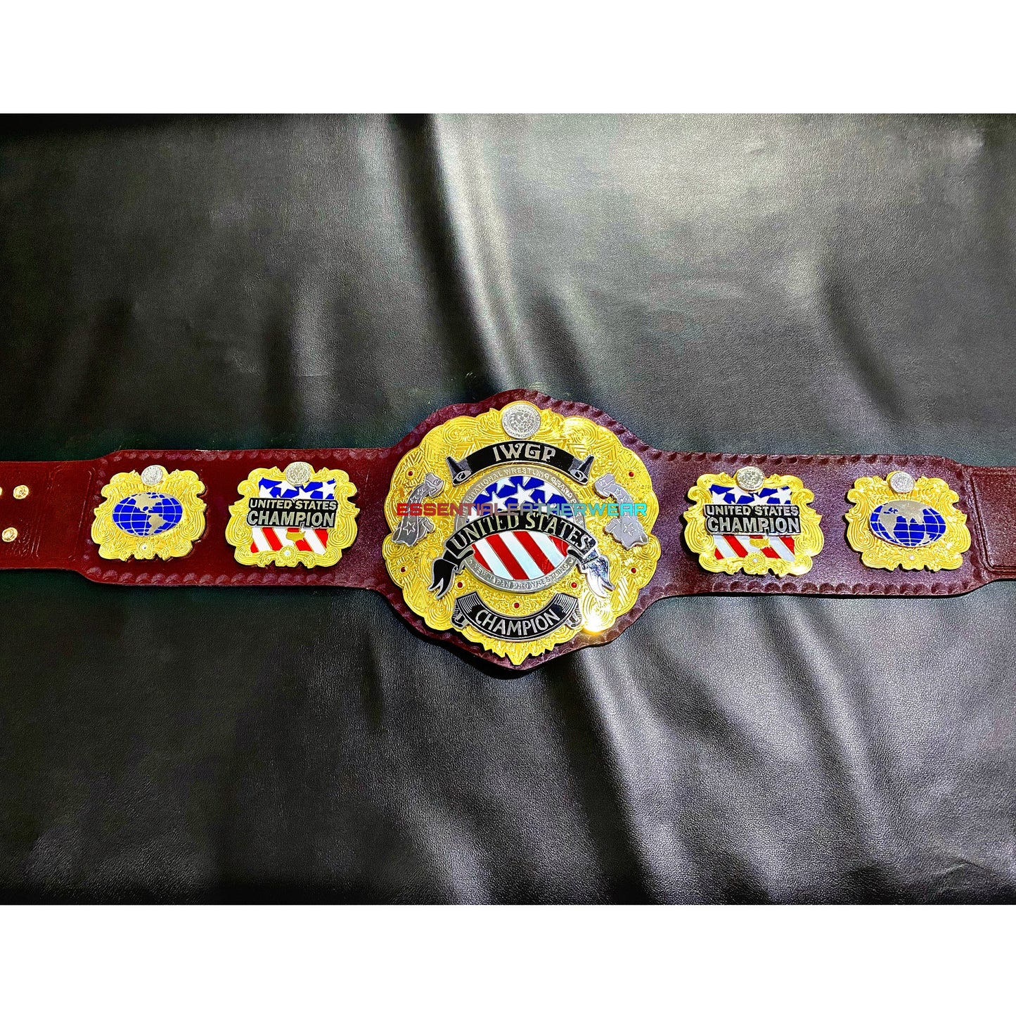 New IWGP United States Staked 24K Gold Plated Replica World Heavyweight Wrestling Championship Title Universal Belt  In 2,4mm, Gift For Him