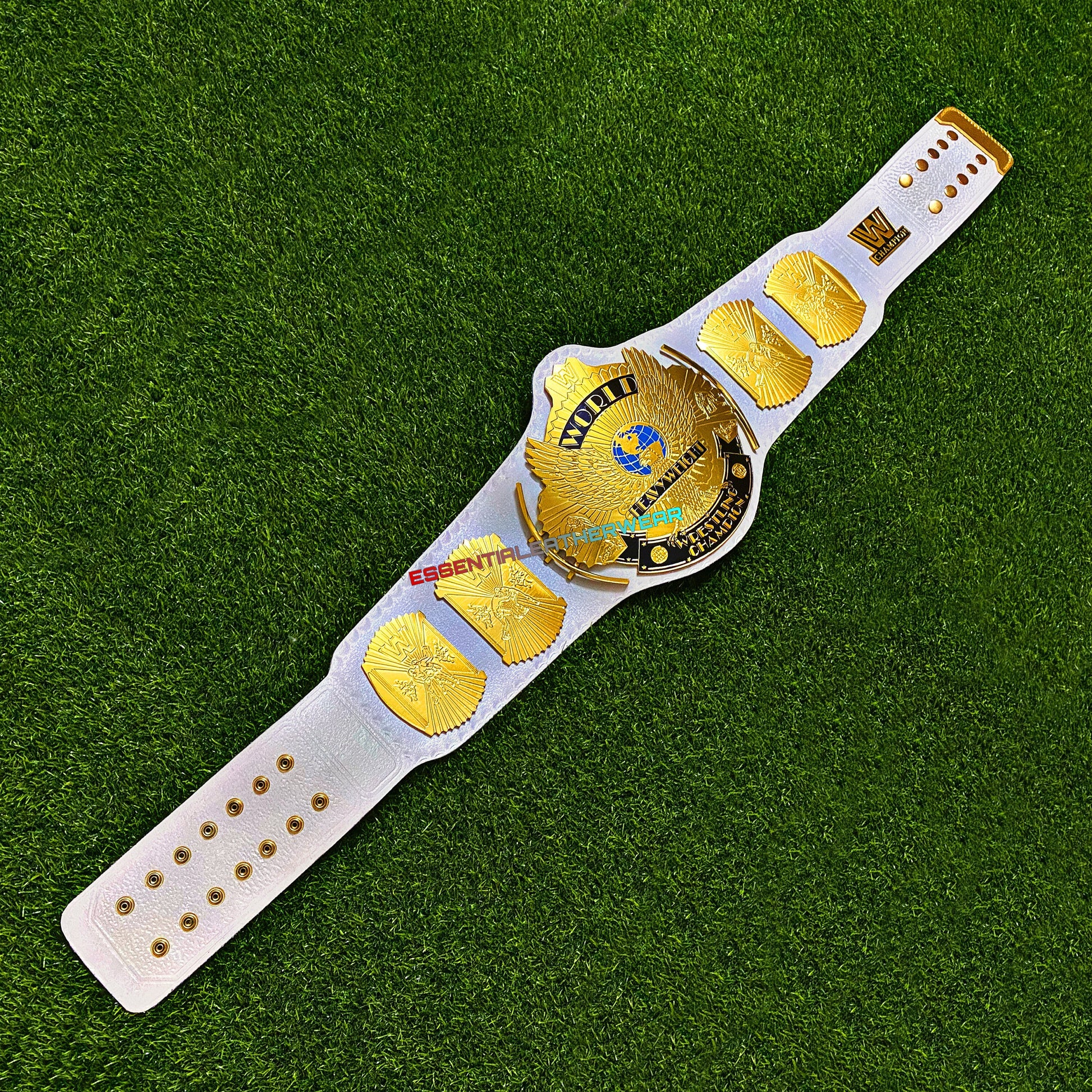 New Winged Eagle Replica 24K Gold Plated White World Heavyweight Wrestling Championship Title Universal Belt In 2,4 & 6mm, Gift For Him, Her