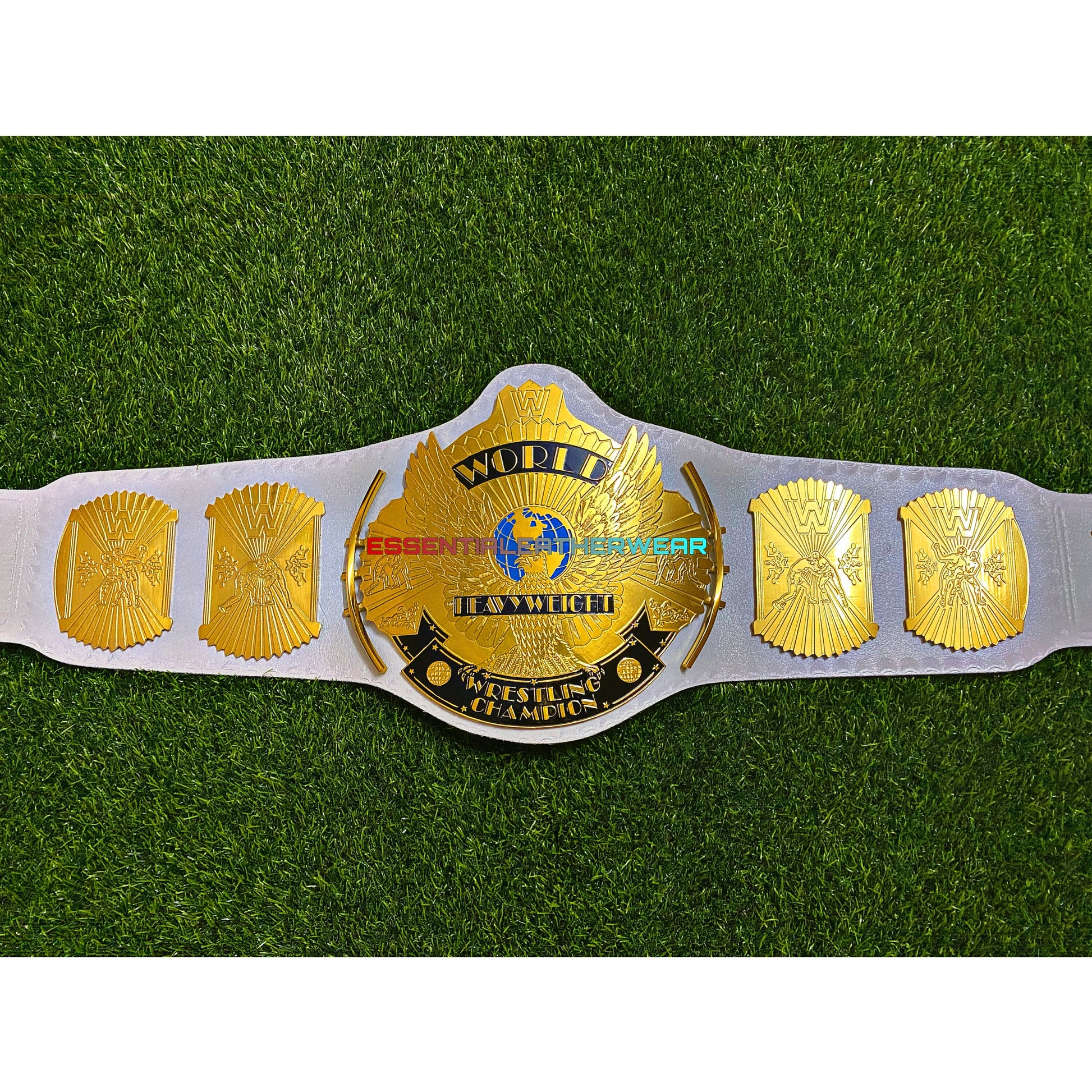 New Winged Eagle Replica 24K Gold Plated White World Heavyweight Wrestling Championship Title Universal Belt In 2,4 & 6mm, Gift For Him, Her