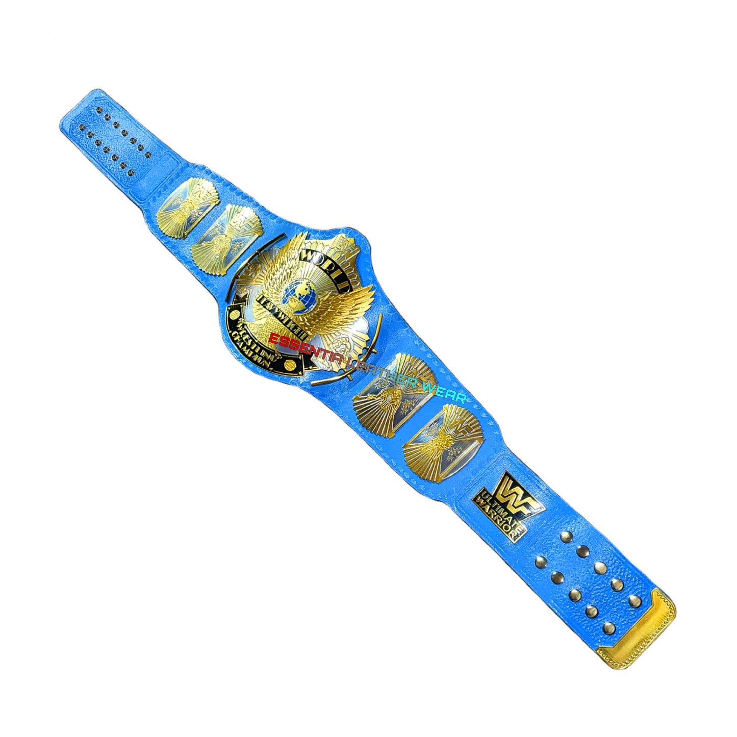 New WWF Winged Eagle Replica Baby Blue Title 24K Dual Plated World Heavyweight Wrestling Championship Universal Belt 2,4 & 6mm, Gift For Him