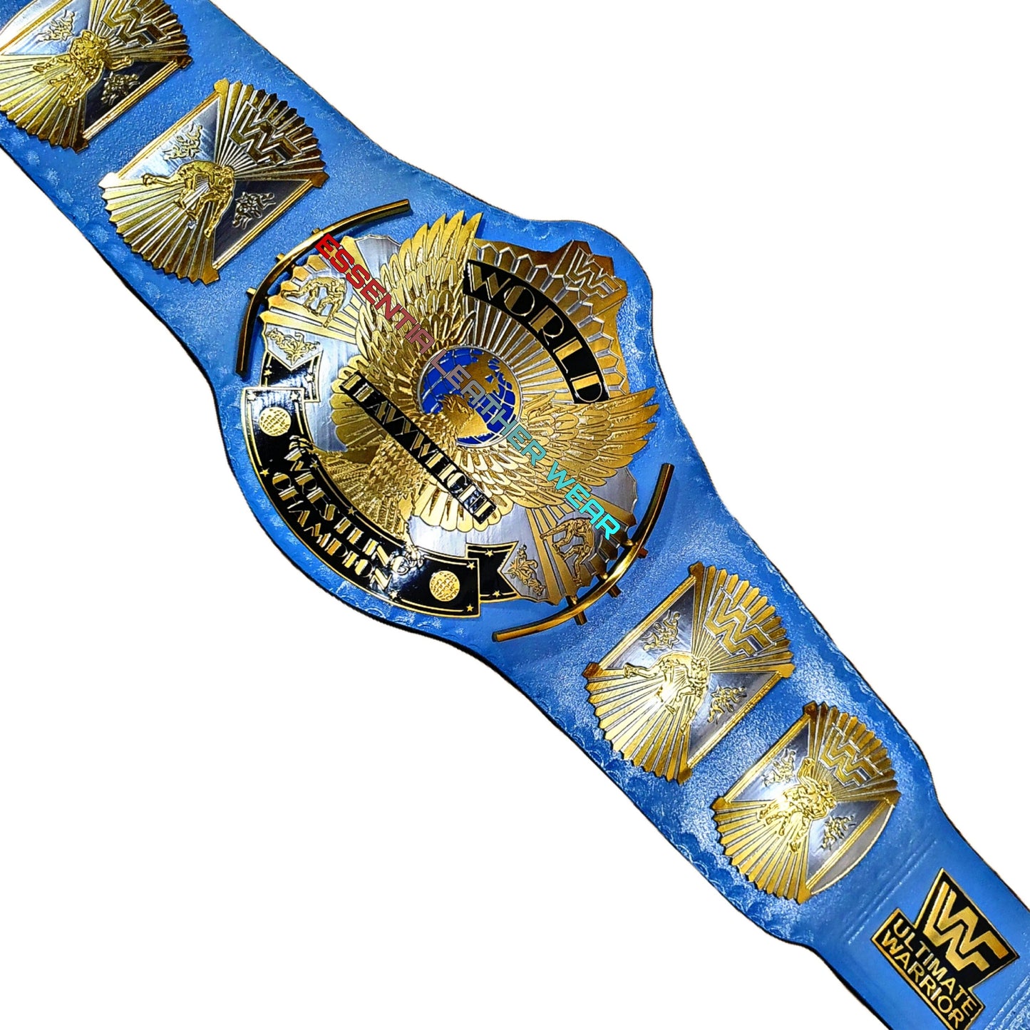 New WWF Winged Eagle Replica Baby Blue Title 24K Dual Plated World Heavyweight Wrestling Championship Universal Belt 2,4 & 6mm, Gift For Him