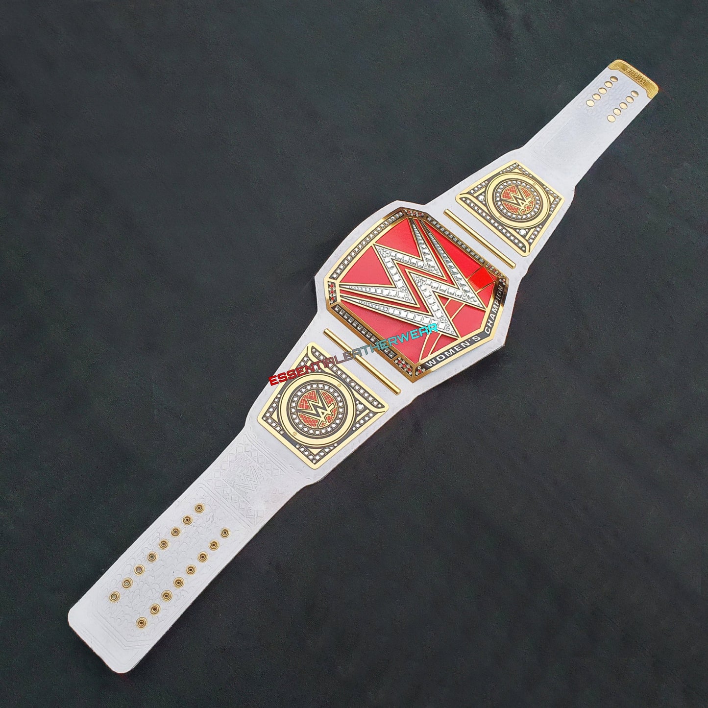 World Universal Heavyweight 24K Gold Plated White & Red Wrestling Women Championship Replica Title Belt In Cowhide In 2,4,6mm, Gift for her