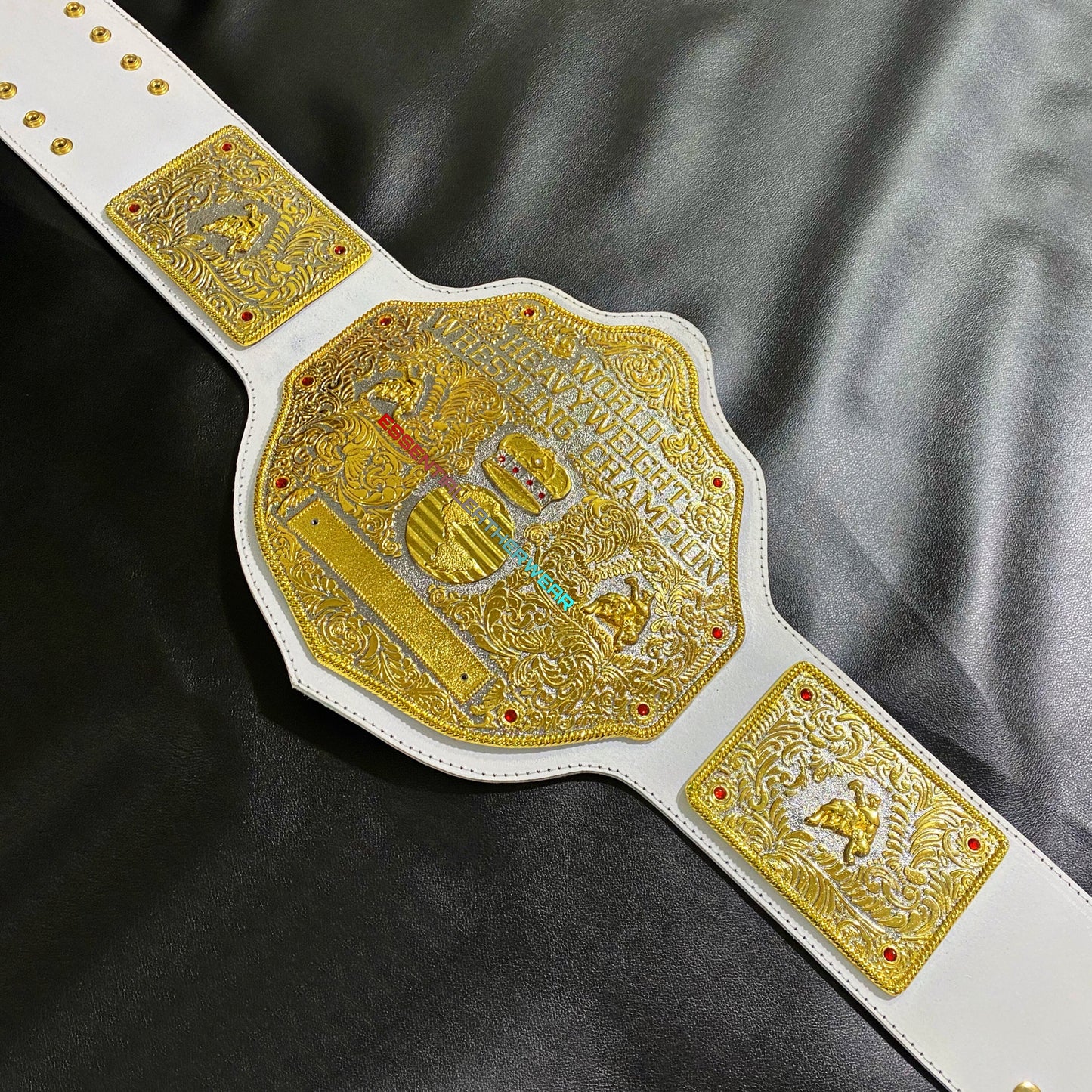 WCW Big Gold Crumrine 24K Dual Plated Replica Die-Casted World Wrestling Championship Cowhide Adult Size Title Belt In 4 & 6mm, Gift For Him