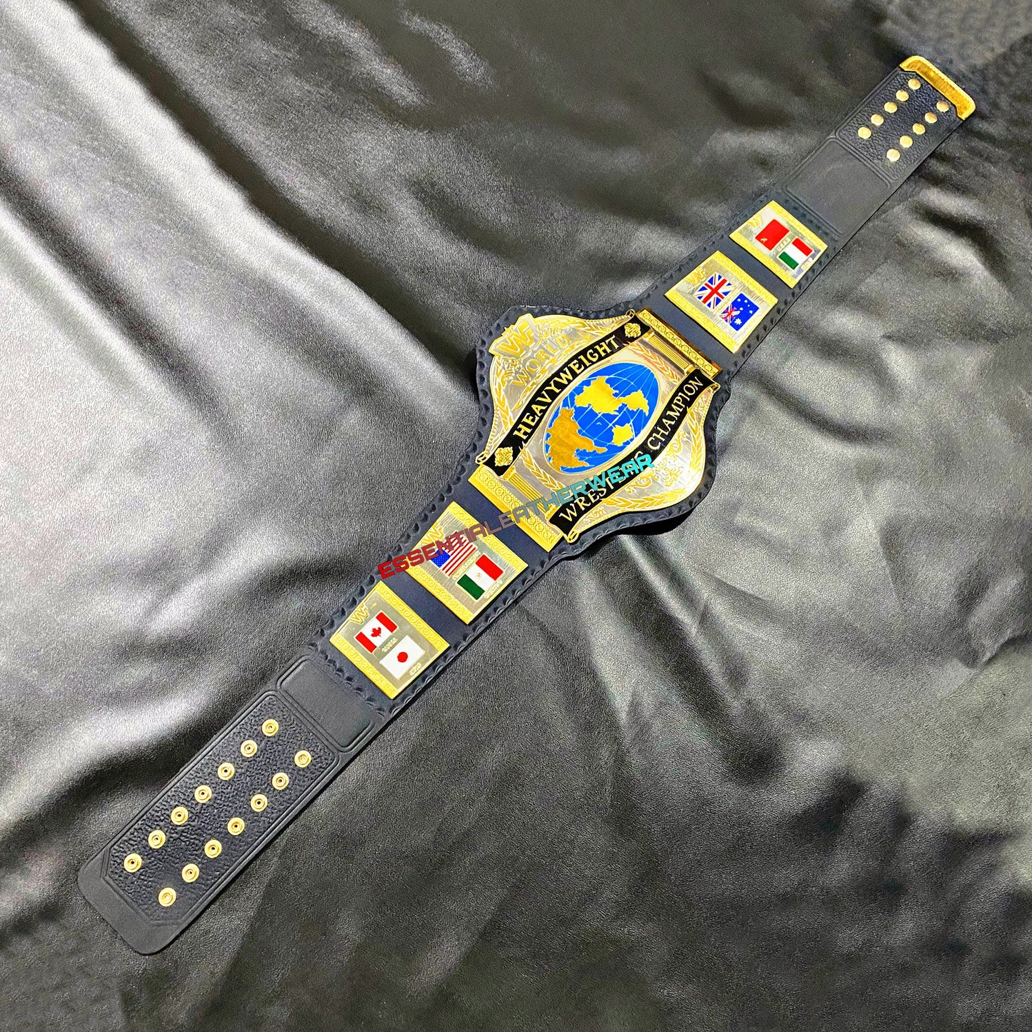 ANDRE 86 World Heavyweight Wrestling Title 24K Gold Dual Plated Championship Leather Replica Adult Size Belt In 2mm, 4mm, 6mm , Gift For Him