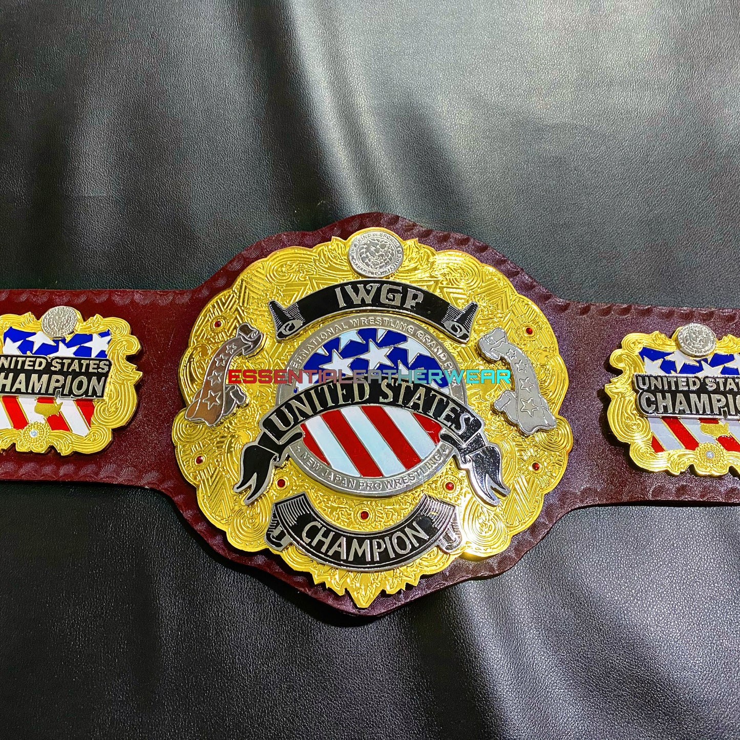 New IWGP United States Staked 24K Gold Plated Replica World Heavyweight Wrestling Championship Title Universal Belt  In 2,4mm, Gift For Him