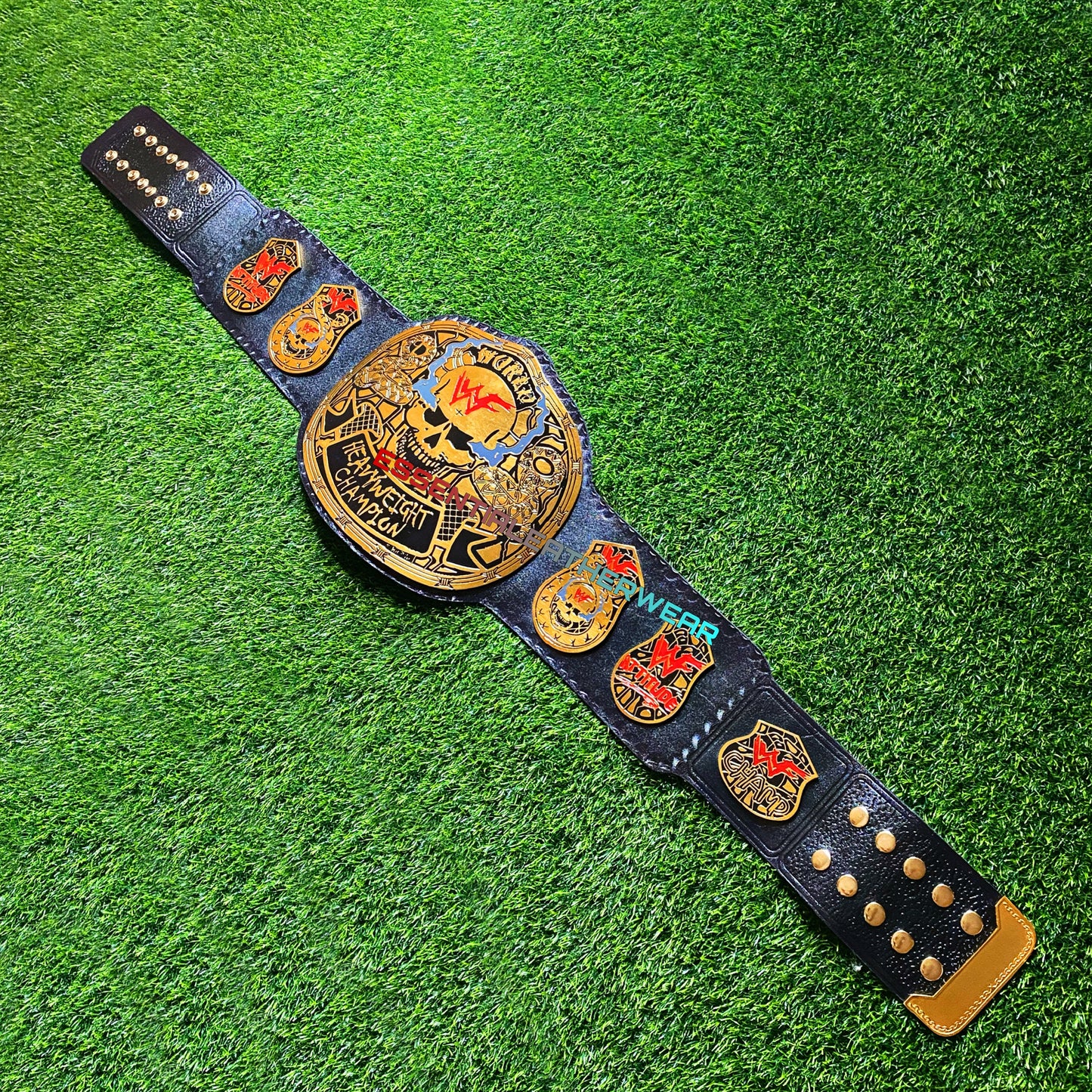 New Smoking Skull 24K Gold Plated World Heavyweight Wrestling Championship Title Universal Replica Belt With Crocodile Backing In 2, 4 & 6mm