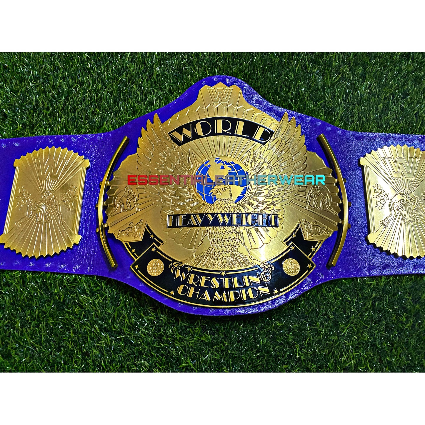 New Winged Eagle Replica Purple World Heavyweight Wrestling Championship 24K Gold Plated Title Universal Belt 2,4 & 6mm, Gift For Him, Her
