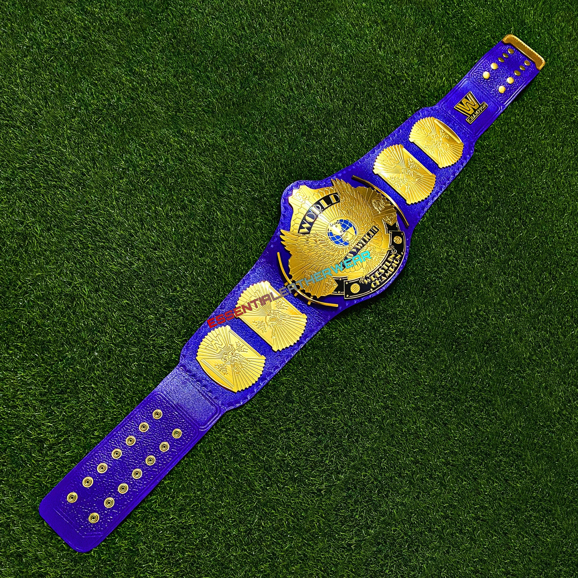 New Winged Eagle Replica Purple World Heavyweight Wrestling Championship 24K Gold Plated Title Universal Belt 2,4 & 6mm, Gift For Him, Her