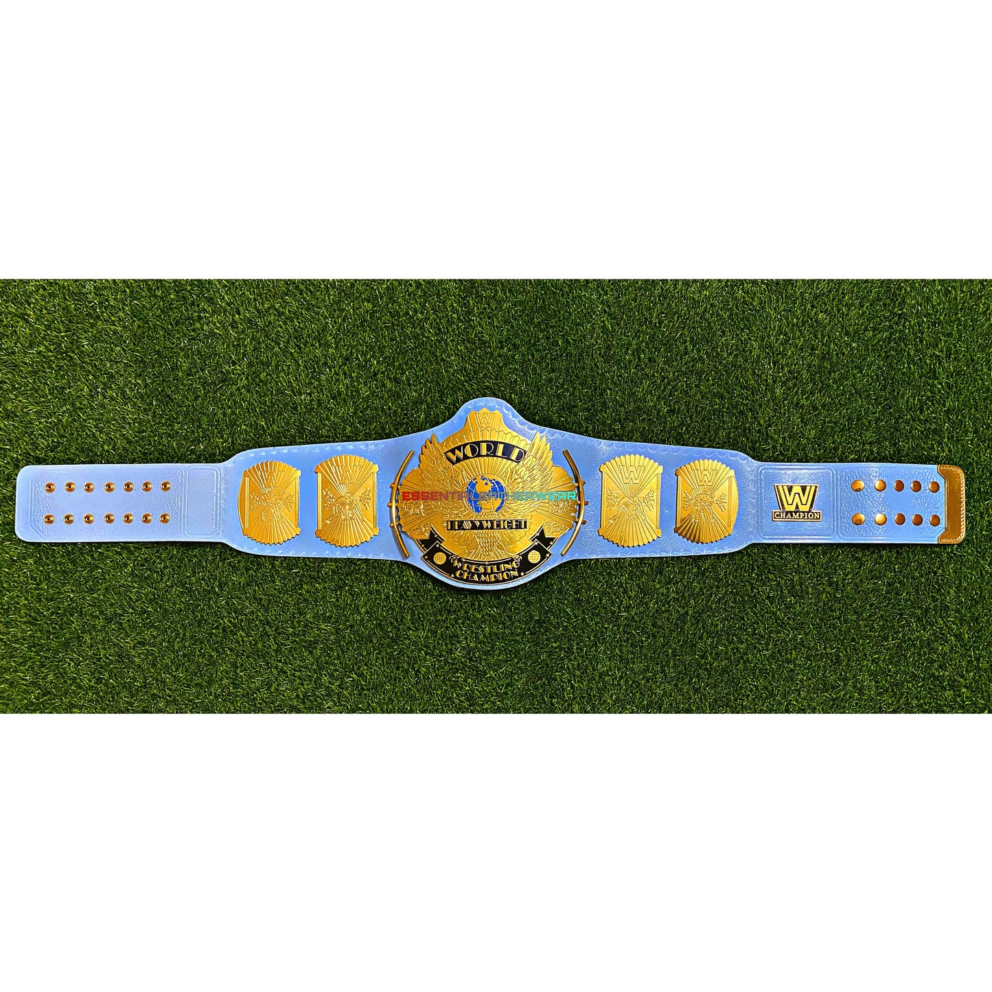 New Winged Eagle Replica Baby Blue 24K Gold Plated World Heavyweight Wrestling Championship Title Universal Belt 2,4 & 6mm, Gift For Him,Her