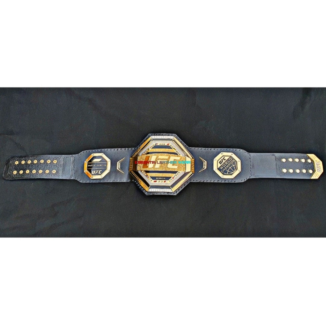 UFC Black Legacy World Heavyweight Ultimate Fighting Championship Replica 24K Dual Gold Plated Title Adult Belt In 2mm,4mm,6mm, Gift For Him