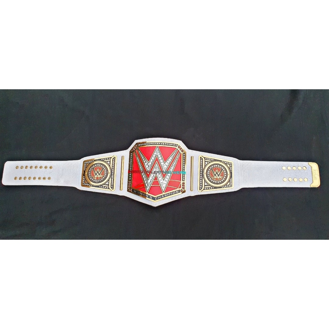 World Universal Heavyweight 24K Gold Plated White & Red Wrestling Women Championship Replica Title Belt In Cowhide In 2,4,6mm, Gift for her