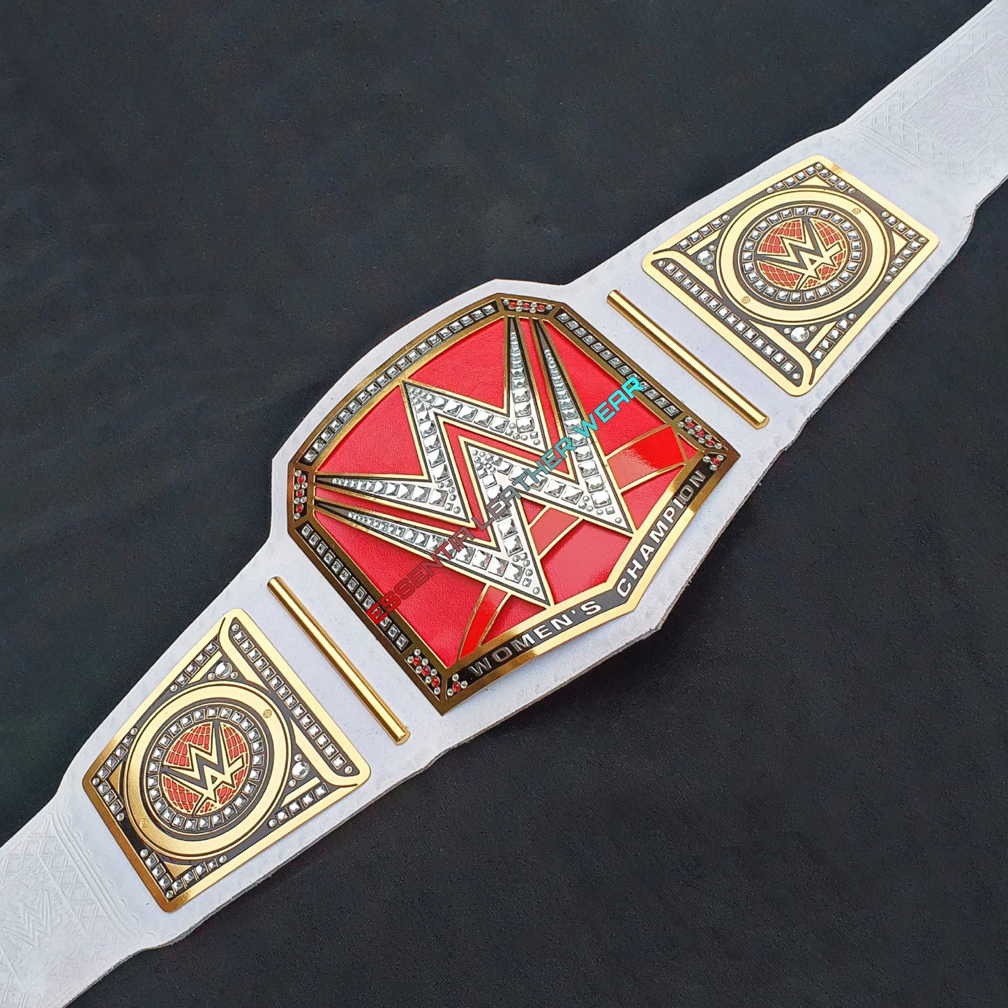 World Universal Heavyweight 24K Gold Plated White & Red Wrestling Women Championship Replica Title Belt In Cowhide In 2,4,6mm, Gift for her