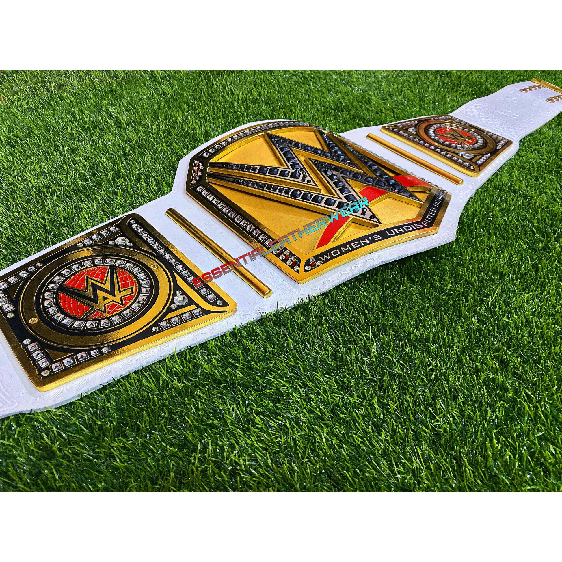 New Women's WWE Undisputed Champion Replica World Heavyweight Wrestling 24K Gold Plated Handmade Cowhide Title In 2,4 & 6mm, Gift For Her