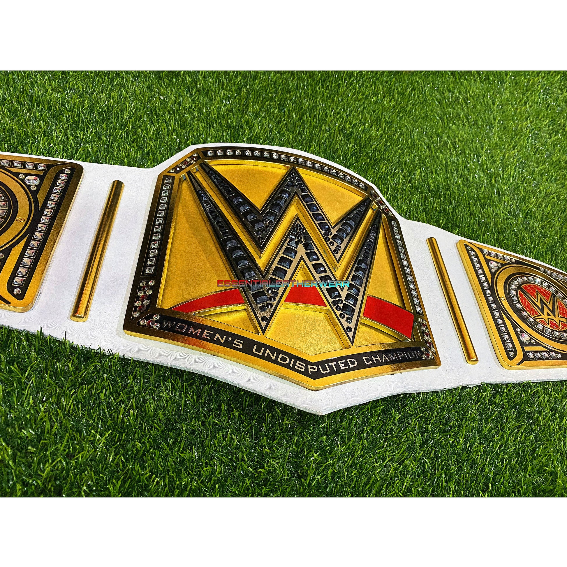 New Women's WWE Undisputed Champion Replica World Heavyweight Wrestling 24K Gold Plated Handmade Cowhide Title In 2,4 & 6mm, Gift For Her